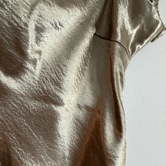 Green satin strapless minidress - Picture 2 of 5